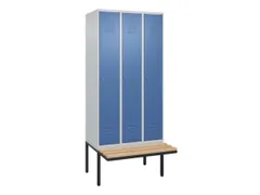 locker met bank,HxBxD 2120x900x815mm,3vak,vak B 300mm,cil.-slot
