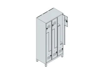 Z-garderobekast,HxBxD 1950x900x500mm,vak B 150/300mm,draaigrendel - 4