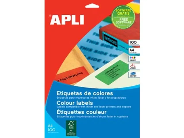 OUTLET Etiket Apli Geel A4, 210x297mm