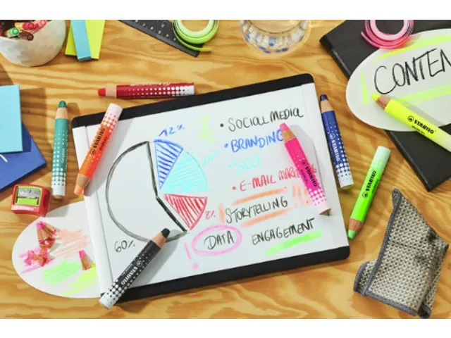 Whiteboardpotlood STABILO MARKdry 4 stuks neon kleuren