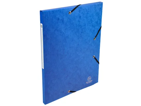 Elastomappen glanskarton 3 kleppen monobloc-Blauw