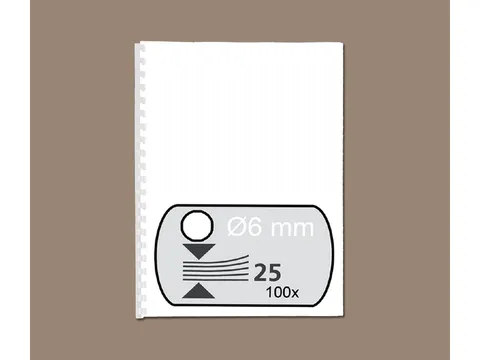 Bindrug GBC 6mm 21-rings A4 wit 100stuks