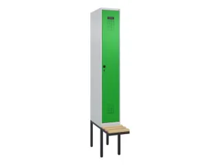 locker met bank,voor scheiding van kleding,HxBxD 2120x300x815mm,1vak - 2
