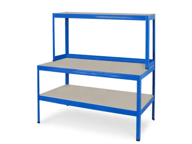 montagetafel,HxBxD 900x1500x600mm,blad hout,4voeten RAL5010