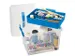 Q-line opbergbox 22L met bakje transparant blauw - 40x30x26cm