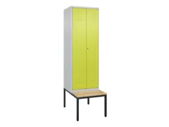 PBM-locker met bank,HxBxD 2120x600x815mm,2vak,vak B 300mm,cil.-slot