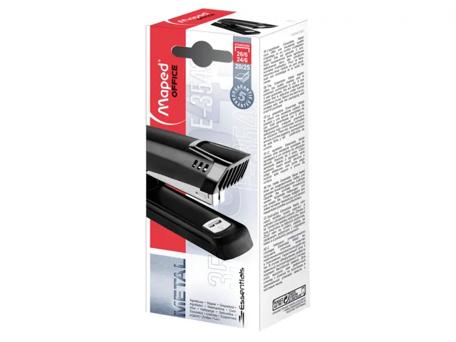 Essentials half strip nietmachine 24/6 26/6 zwart