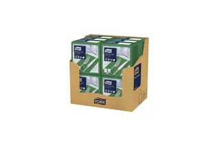 Tork 477617 Soft Dinnerservet Advanced Donkergroen 39x39cm 1/8 vouw - 2