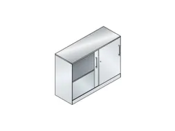 schuifdeurkast,HxBxD 915x1000x440mm,1xStalen bodem,2 OH