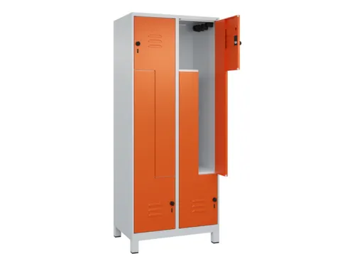 Z-garderobekast,HxBxD 1950x800x500mm,vak B 200/400mm,draaigrendel