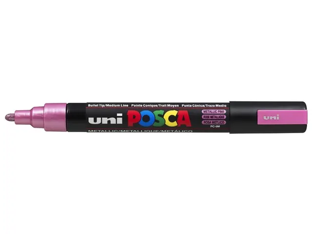 Verfstift Posca PC5M Medium Punt 1,8-2,5mm Metallic Roze