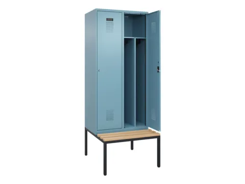 locker met bank,voor scheiding van kleding,HxBxD 2120x800x815mm,2vak