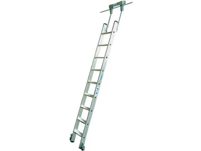 verrijdbare stellingladder,balk L 2,7m,v. H tot 2,83m,10,treden