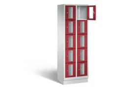 Lockerkast 1800x610x500mm 2x5 vakken Cilinderslot, Sokkel, RAL3003