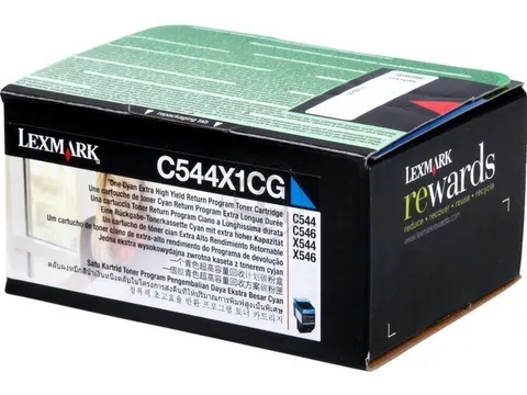 Tonercartridge Lexmark C 544 x 1 cg Retourprogramma Cyaan