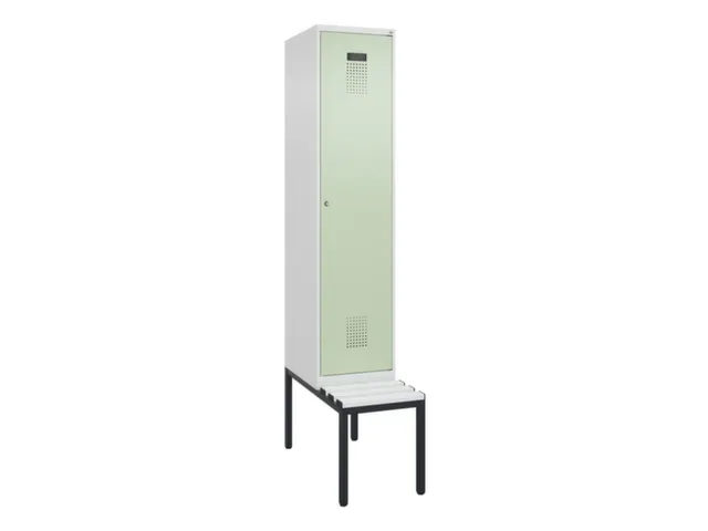locker met bank,voor scheiding van kleding,HxBxD 2120x400x815mm,1vak