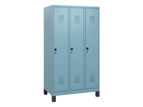 schoollocker,HxBxD 1630x900x500mm,3vak,vak B 300mm,draaigrendel,voeten