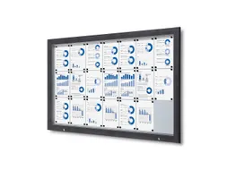 Vitrinekast mededelingenbord Outdoor 21xA4 met gasveer Antraciet