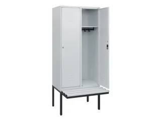 locker met bank,HxBxD 1950x800x815mm,2vak,vak B 400mm,cil.-slot - 2
