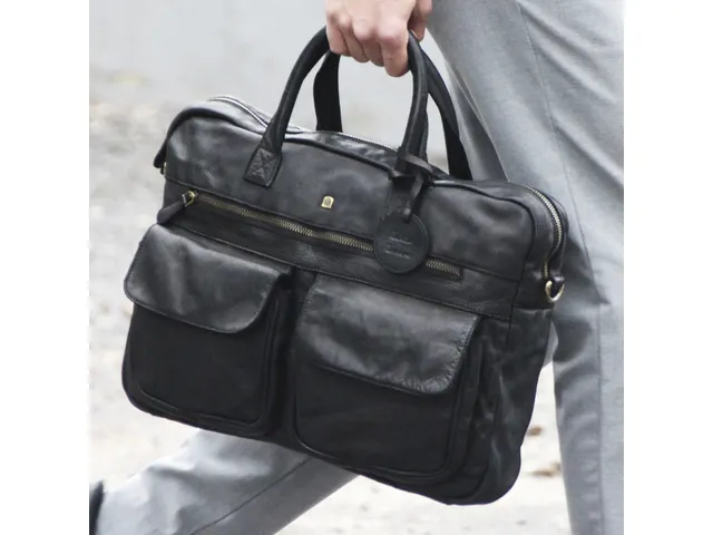 Laptop aktetas Roberto Romano FIRENZE zwart echt leer 29x40x10cm