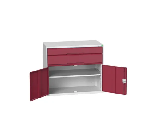 ladekast HxBxD 900x1050x550mm 2laden 2deuren RAL7035 front RAL3004