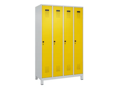 locker,HxBxD 1950x1200x500mm,4vak,vak B 300mm,draaigrendel,voeten