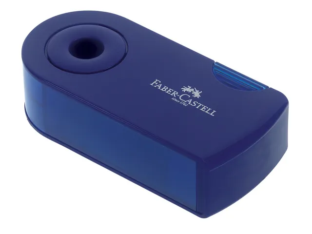 puntenslijper Faber-Castell "Sleeve" rood/blauw 2 gaats display a 12 s