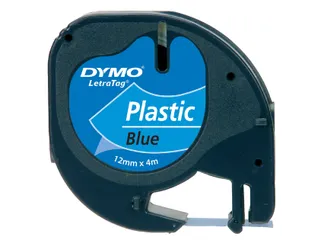 Labeltape Dymo Letratag 91205 Plastic 12mm Zwart Op Blauw - 3