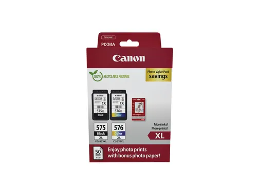 Canon PG-575XL & CL-576XL Inktcartridges Zwart + Kleur XL