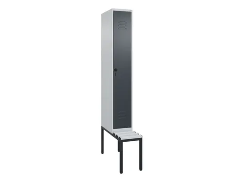 locker met bank,HxBxD 2120x300x815mm,1vak,vak B 300mm,draaigrendel
