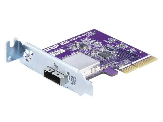 QNAP QXP-400ES-A1164, PCIe, Mini-SAS, Profil bas, PCIe 3.0, Bleu, NAS