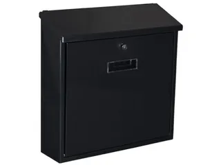 Brievenbus Monaco Zwart met naamplaatje incl. 2 sleutels 37x36.5x10cm - 1