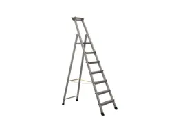 staande trap eenzijdig 7treden stand H 1 74m balk L 2 64m aluminium
