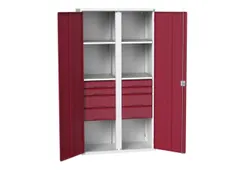 universele kast,HxBxD 2000x1050x550mm,4xStalen bodem,8lade(n)