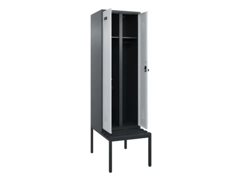 locker met bank,voor scheiding van kleding,HxBxD 2120x600x815mm,2vak