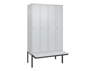 locker met bank,HxBxD 2120x1200x815mm,4vak,vak B 300mm,cil.-slot - 1