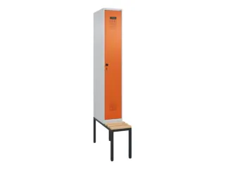 locker met bank,voor scheiding van kleding,HxBxD 2120x300x815mm,1vak - 2