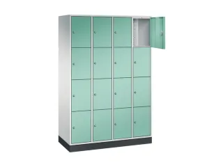 lockerkast,RAL 7035/RAL 7021,HxBxD 1950x1220x500mm,4x4vakken,cil.-slot - 1