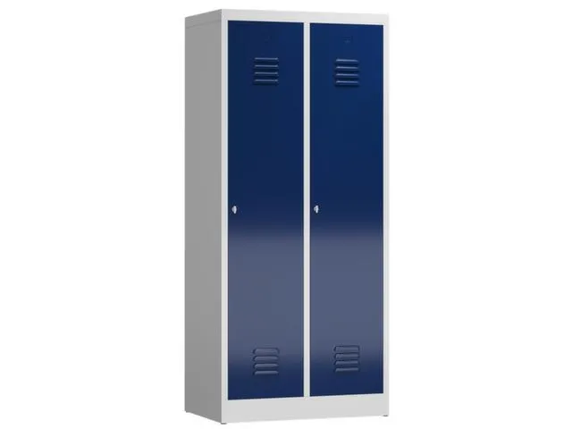 garderobekast 1800x800x500mm 2vak klink sokkel romp RAL7035 RAL5010