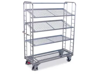 Bijzetwagen Verzinkt 400kg H 1851mm 4 Etages Draadgaas 1570x637mm - 1