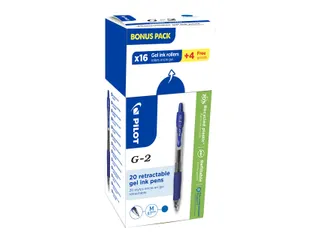 Pilot G-2 07 Gelroller Value Pack 16+4 Medium Punt 0.7mm Blauw - 2