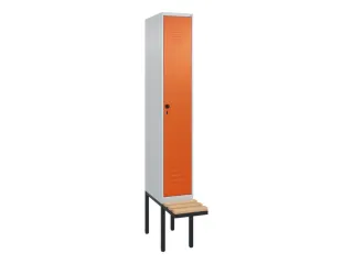 locker met bank,HxBxD 2120x300x815mm,1vak,vak B 300mm,draaigrendel - 1