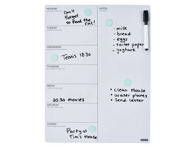 Magnetische planner Desq week 40x30cm magnetisch