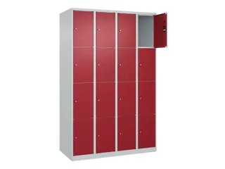 lockerkast,HxBxD 1850x1200x500mm,4x4vakken,vak B 300mm,cil.-slot - 1