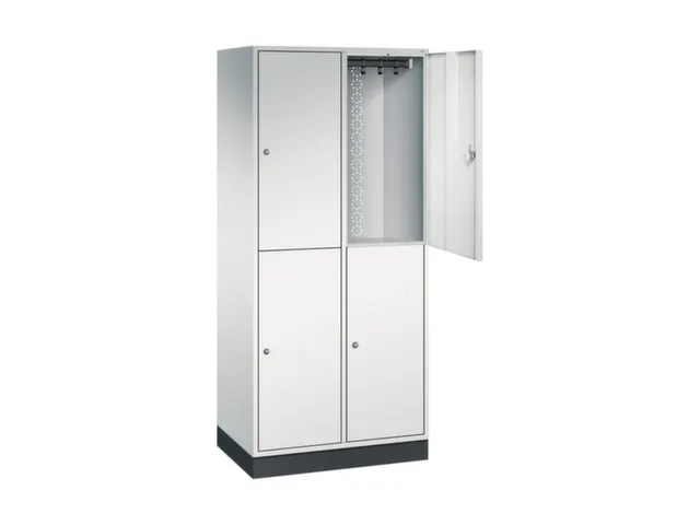 grootvolume garderobekast,RAL 7035,HxBxD 1950x820x500mm,2x2vak.