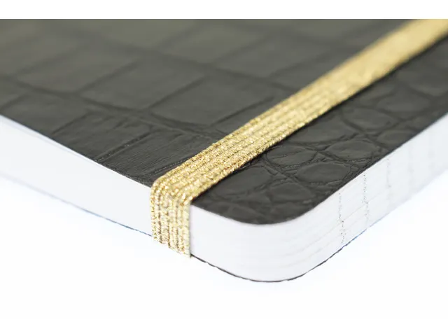 Carnet de notes Pure Croco A6 ligné 2 pces 80gramme 160pages noir et