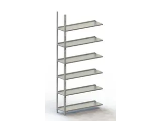 Schroefstelling Aanbouwveld Ral7035 1850x1002x304mm 6legborden 75kg - 1