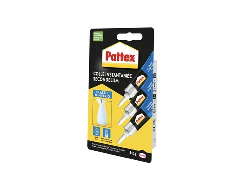 Secondelijm Pattex Classic mini trio tube 3x1gram op blister