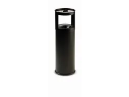 combi-asbak,HxØ 800x250mm,afvalbak inhoud 25l,romp staal zwart,blusko