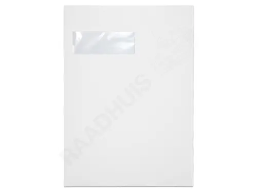 Envelop Raadhuis 229x324 C4 VL akte plakstrip wit 120gr 25 stuks